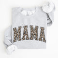 Mama Leopard Print Cozy Fleece Sweatshirt With Soft Plush Interior For Everyday Comfort
