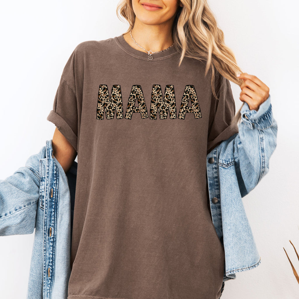 Mama Leopard Print Elegant Animal Print Mother's Day Celebration Comfort Colors Tee