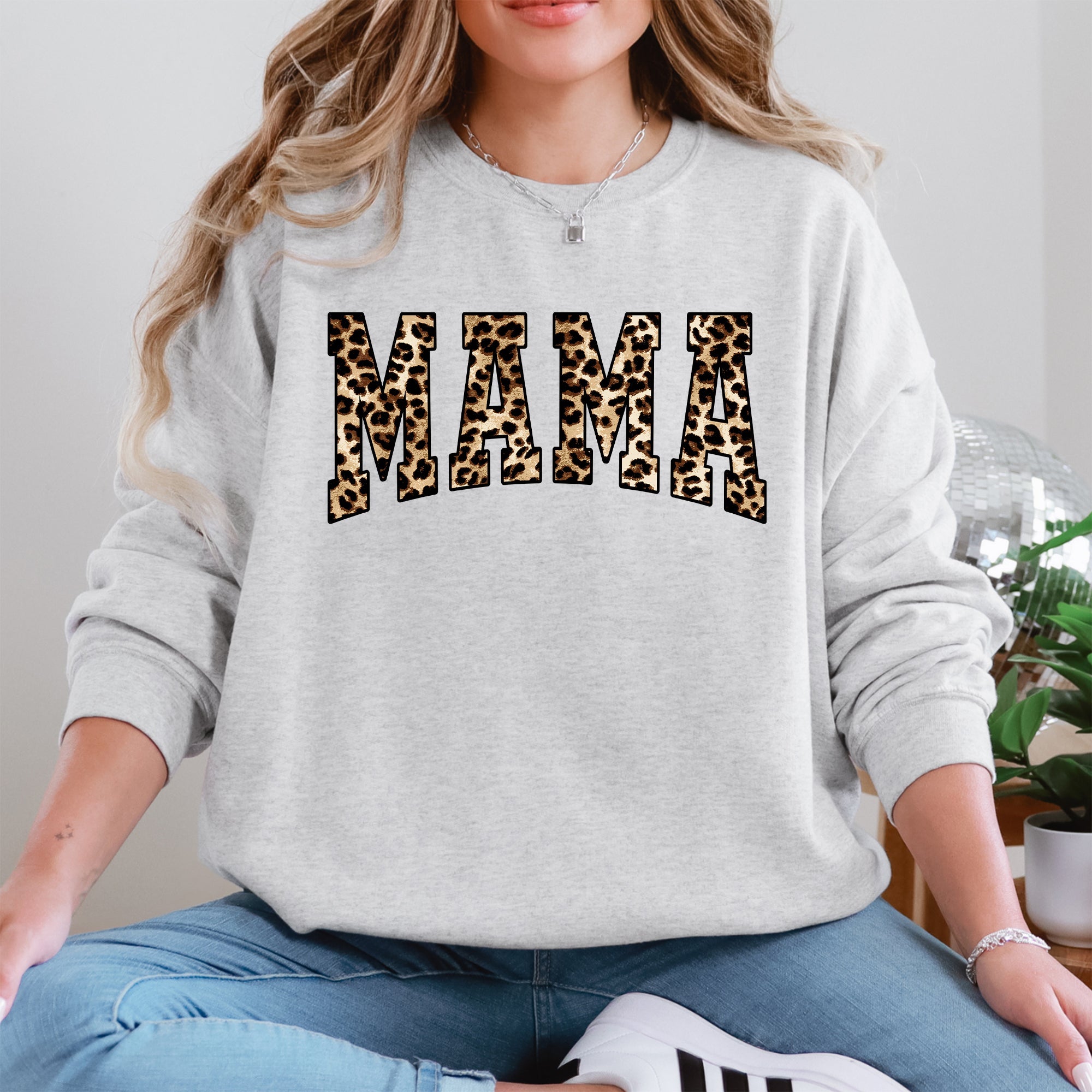 Mama Leopard Print Retro Animal Print Mother's Day Sweatshirt For Everyday Stylish Moms