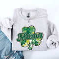 Mama Painted St Patrick's Day Shamrock Clover Lucky Leprechaun Festive Sweatshirt