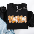 Mama Pumpkin Pattern Halloween Autumn Festive Cozy Seasonal Pumpkin Theme Sweatshirt