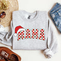 Mama Red Checkered Christmas Plaid Santa Winter Xmas Cozy Holiday Spirit Sweatshirt