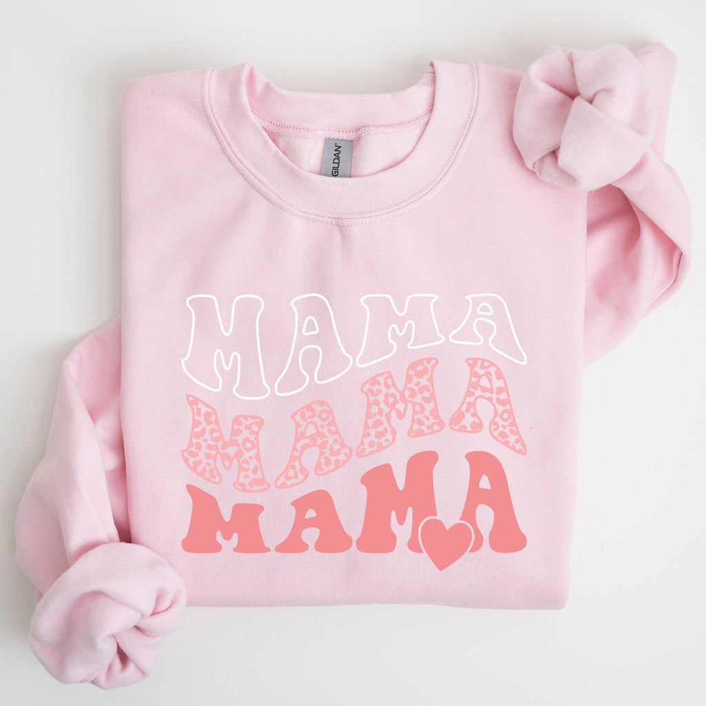 Mama Leopard Heart Mom Mother's Day Gift Cozy Warm Premium Fleece Edition Sweatshirt