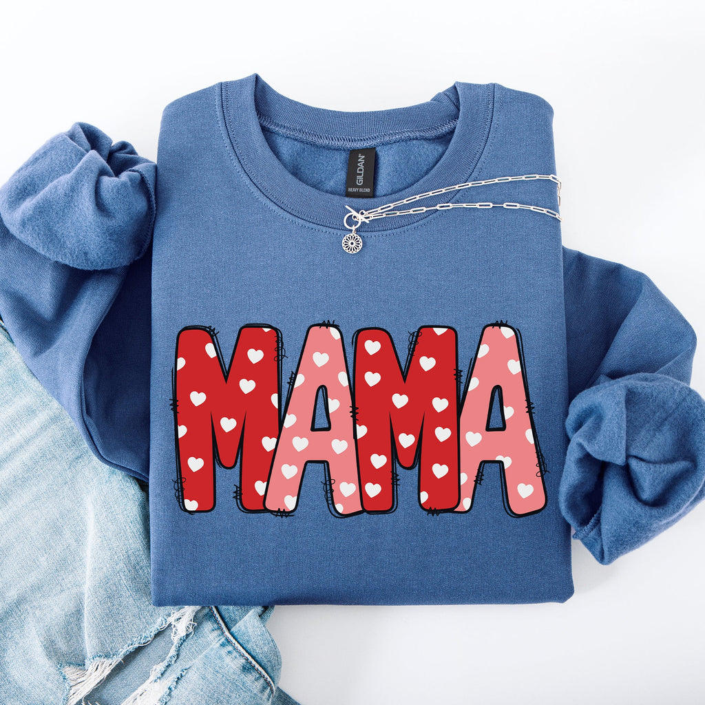 Mama Valentine's Day Hearts Cozy Love You Always Edition For Moms Premium Comfort Sweatshirt