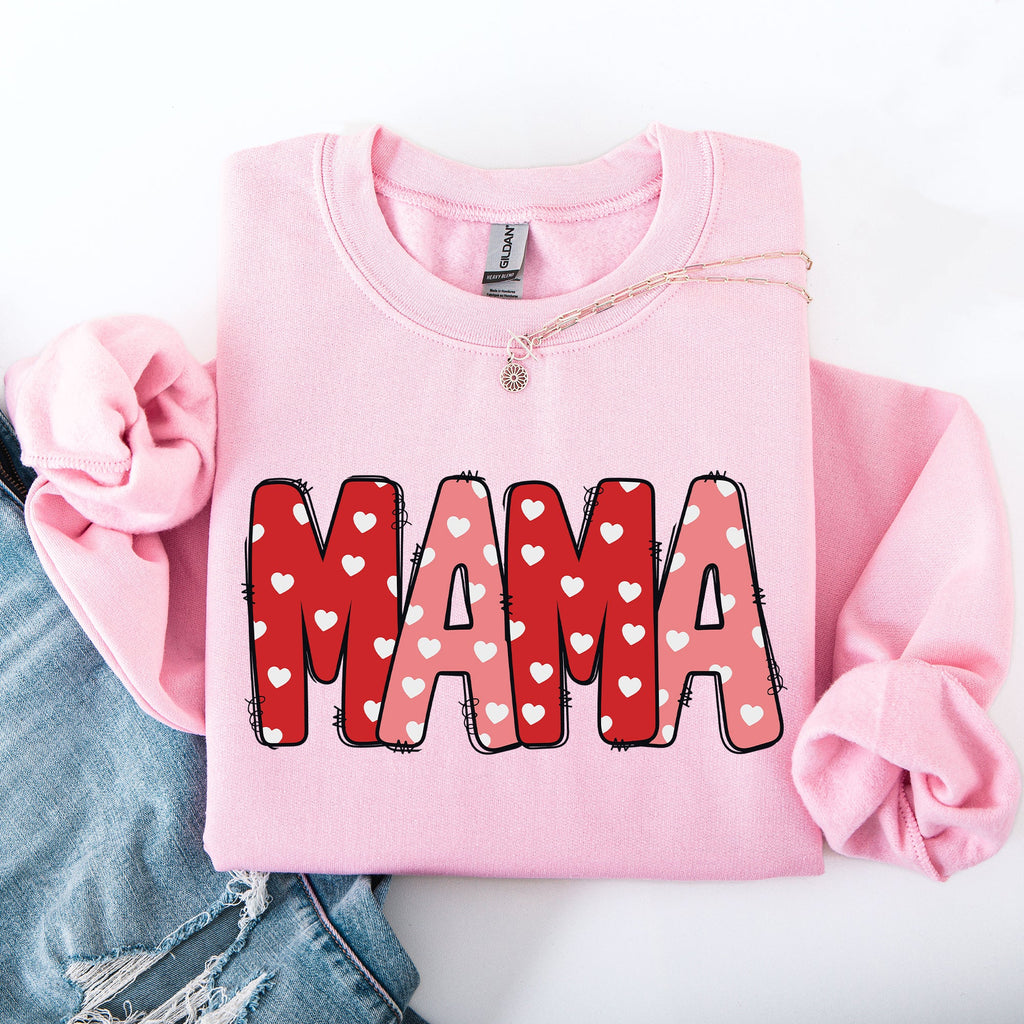 Mama Valentine's Day Hearts Cozy Love You Always Edition For Moms Premium Comfort Sweatshirt