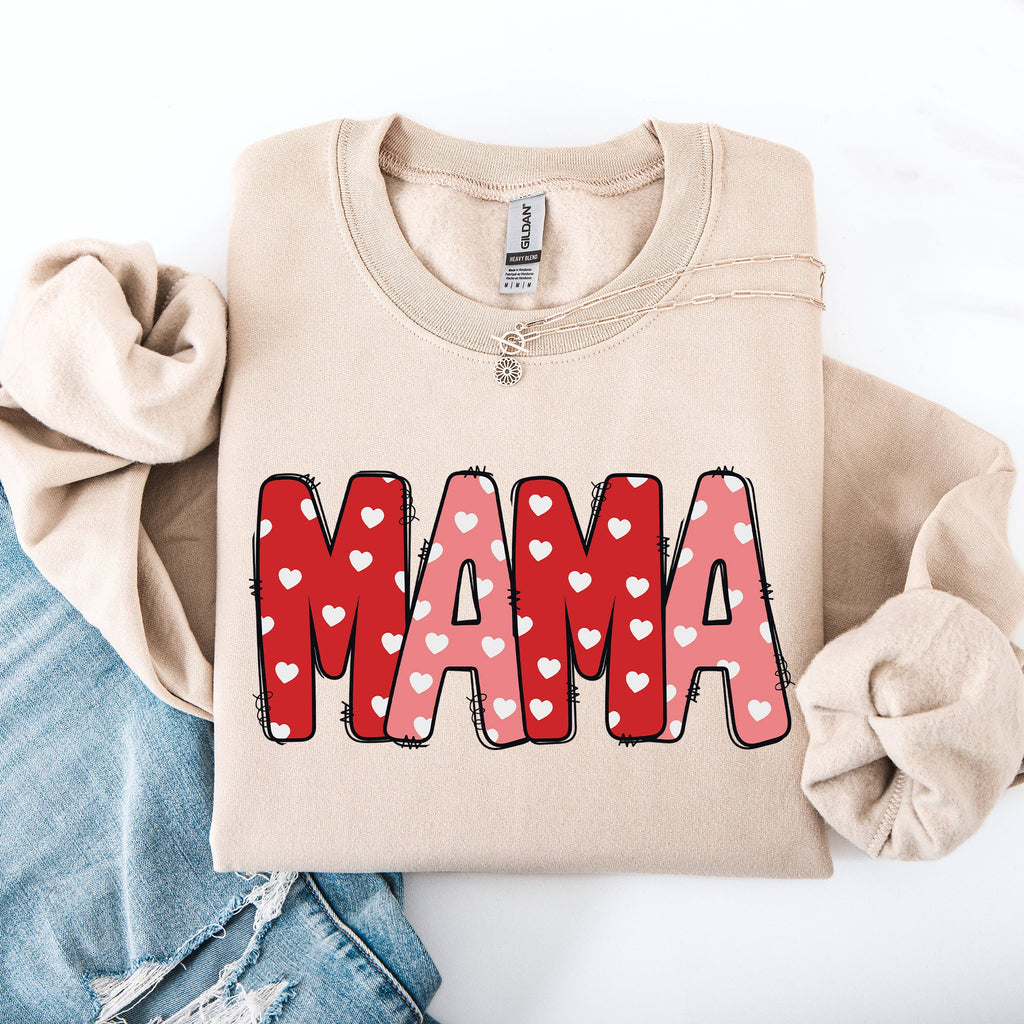 Mama Valentine's Day Hearts Cozy Love You Always Edition For Moms Premium Comfort Sweatshirt