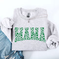 Mama Varsity Collegiate St Patrick's Day Shamrock Clover Lucky Leprechaun Sweatshirt