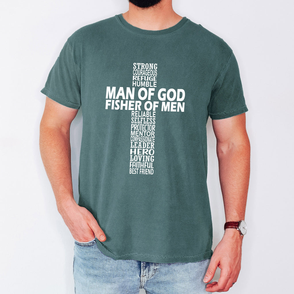 Man Of God, Fisher Of Men, Gospel, Jesus, Christian Faith Graphic Comfort Colors Tee