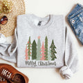 Merry Christmas Trees Festive Winter Snow Santa Xmas Holiday Cheer Family Gatherings Cozy Vibes Sweatshirt