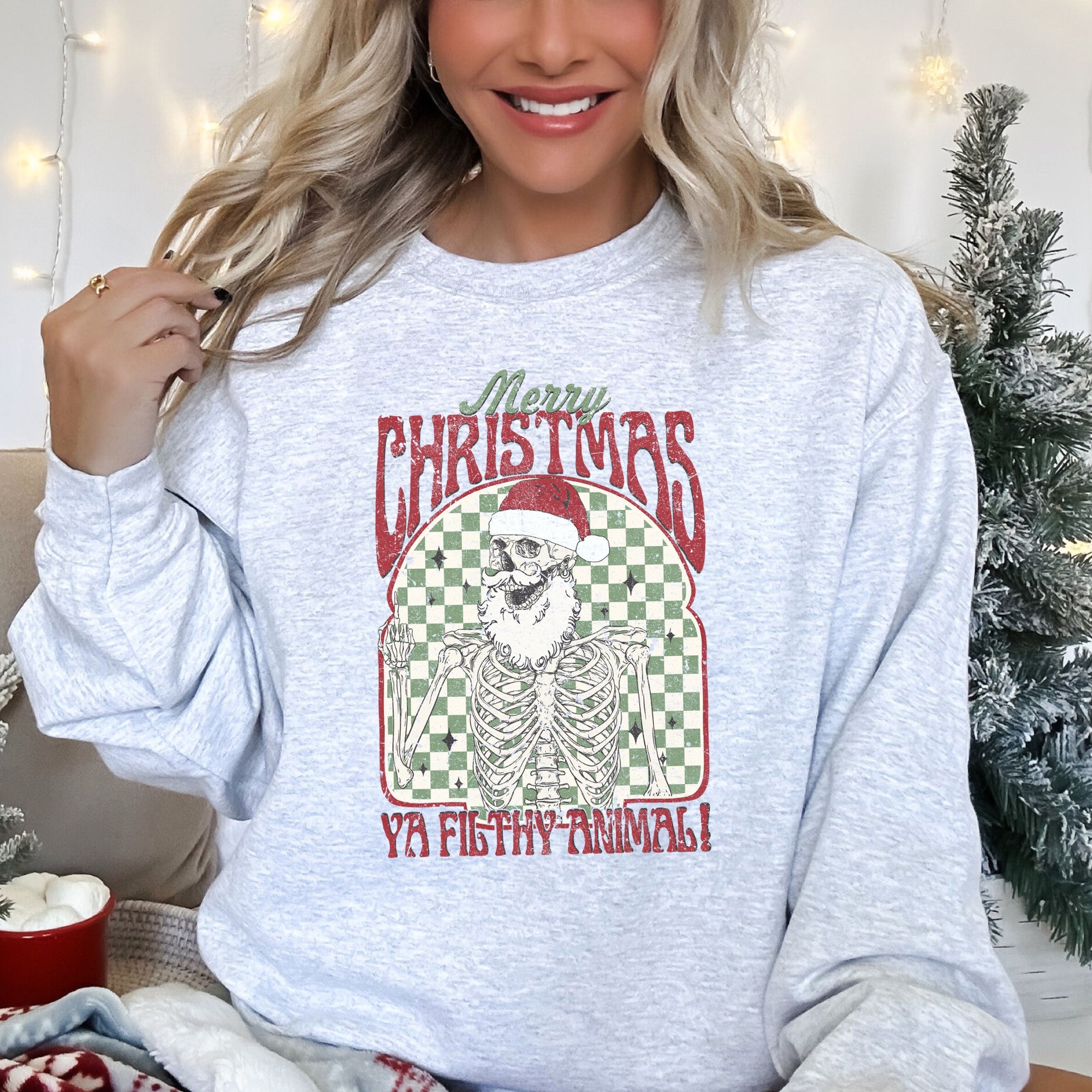 Merry Christmas Ya Filthy Animal Home Alone Santa Retro Vintage Holiday Sweatshirt