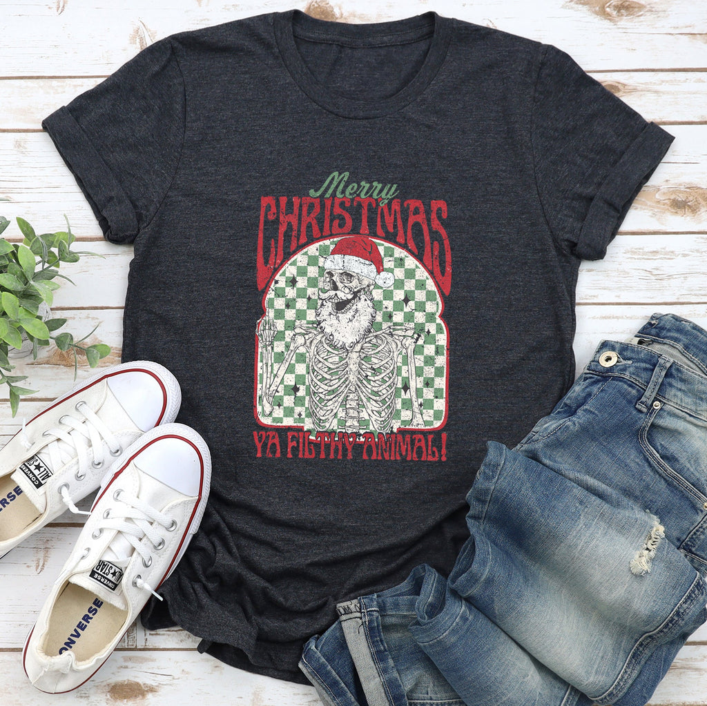Merry Christmas Ya Filthy Animal Home Alone Santa Retro Style Classic Graphic Tee