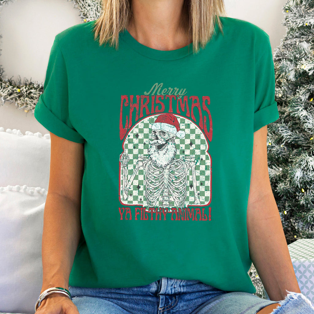 Merry Christmas Ya Filthy Animal Home Alone Santa Retro Style Classic Graphic Tee