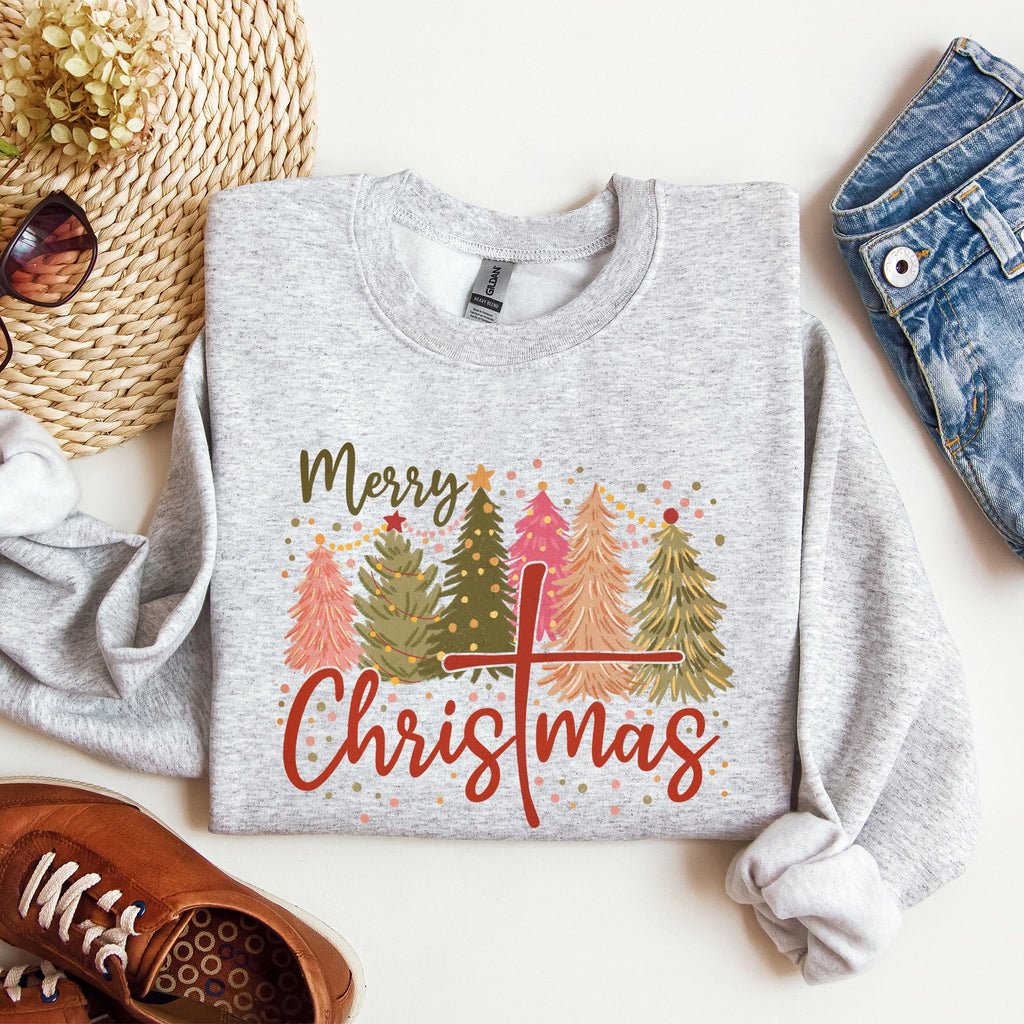 Merry Christmas Christ Religious Gospel Faith Sacred Holiday Prayer Scripture Sweatshirt
