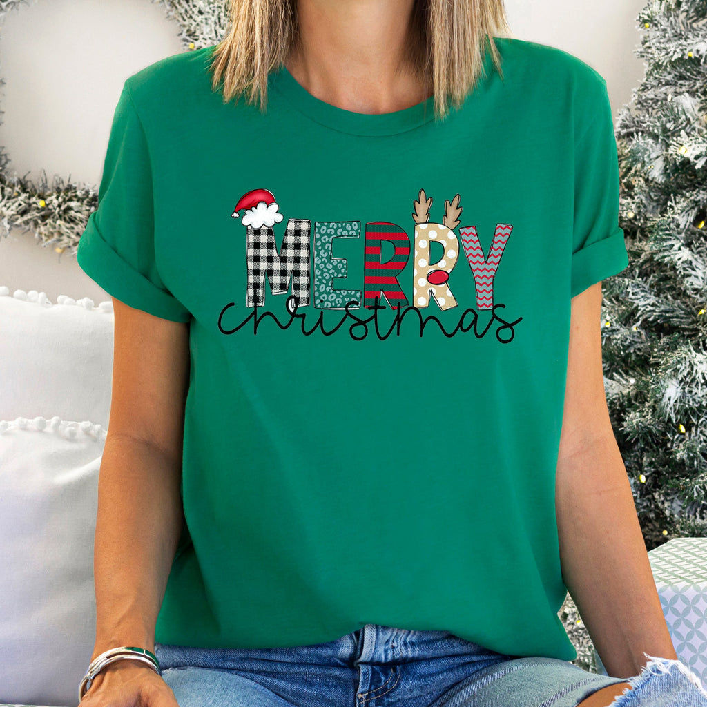 Merry Christmas Santa Claus Greeting Sayings Festive Holiday Spirit For All Graphic Tee
