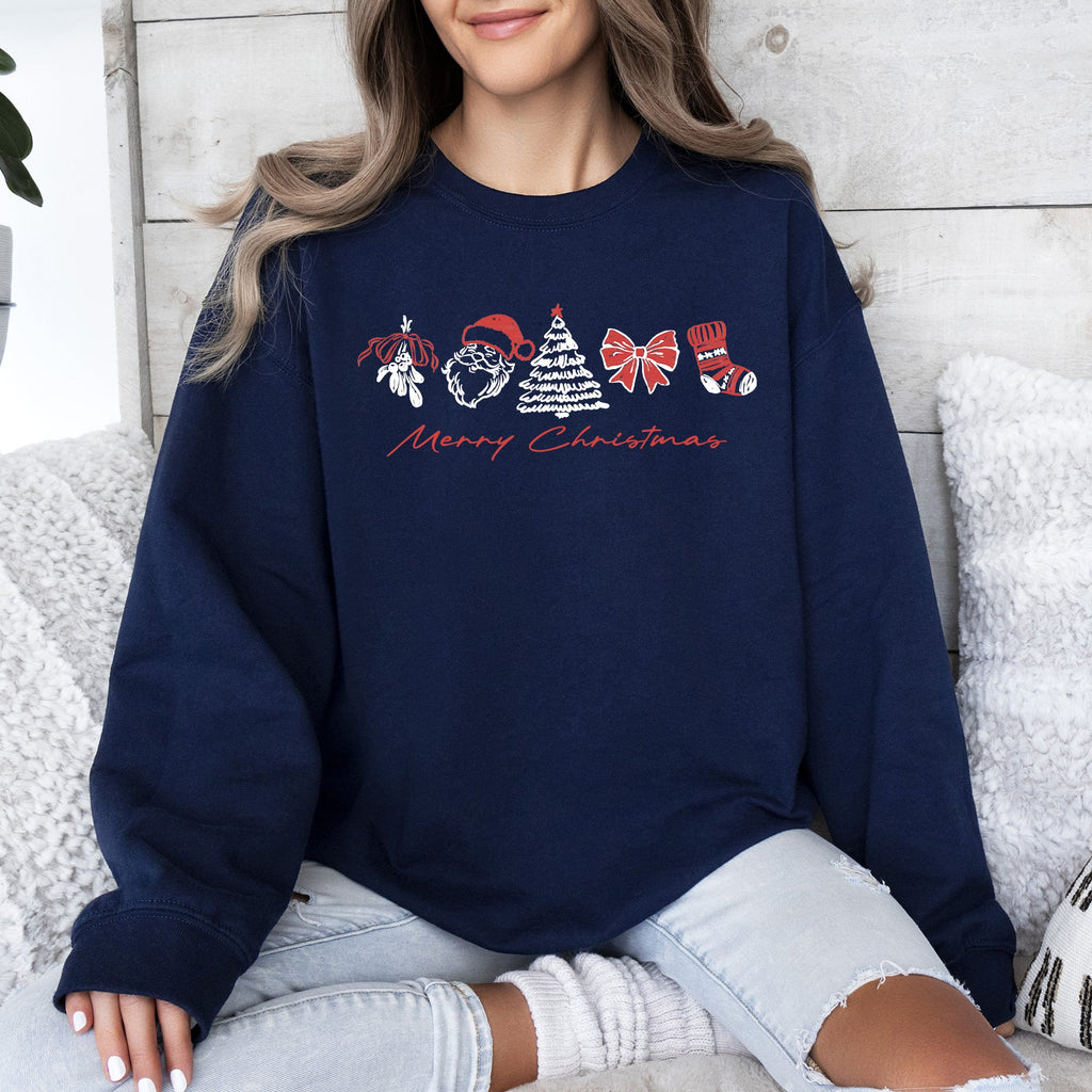 Merry Christmas Santa Retro Vintage Festive Gingerbread Cheer Nostalgic Throwback Sweatshirt