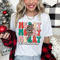 Merry Merry Merry Christmas Retro Leopard Print Super Soft Cozy Festive Holiday Graphic Tee