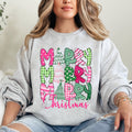 Merry Merry Merry Christmas Santa Xmas Colorful Patterns Holiday Cheer Sweatshirt