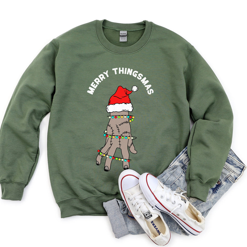 Merry Thingsmas, Wednesday Christmas Sweatshirt