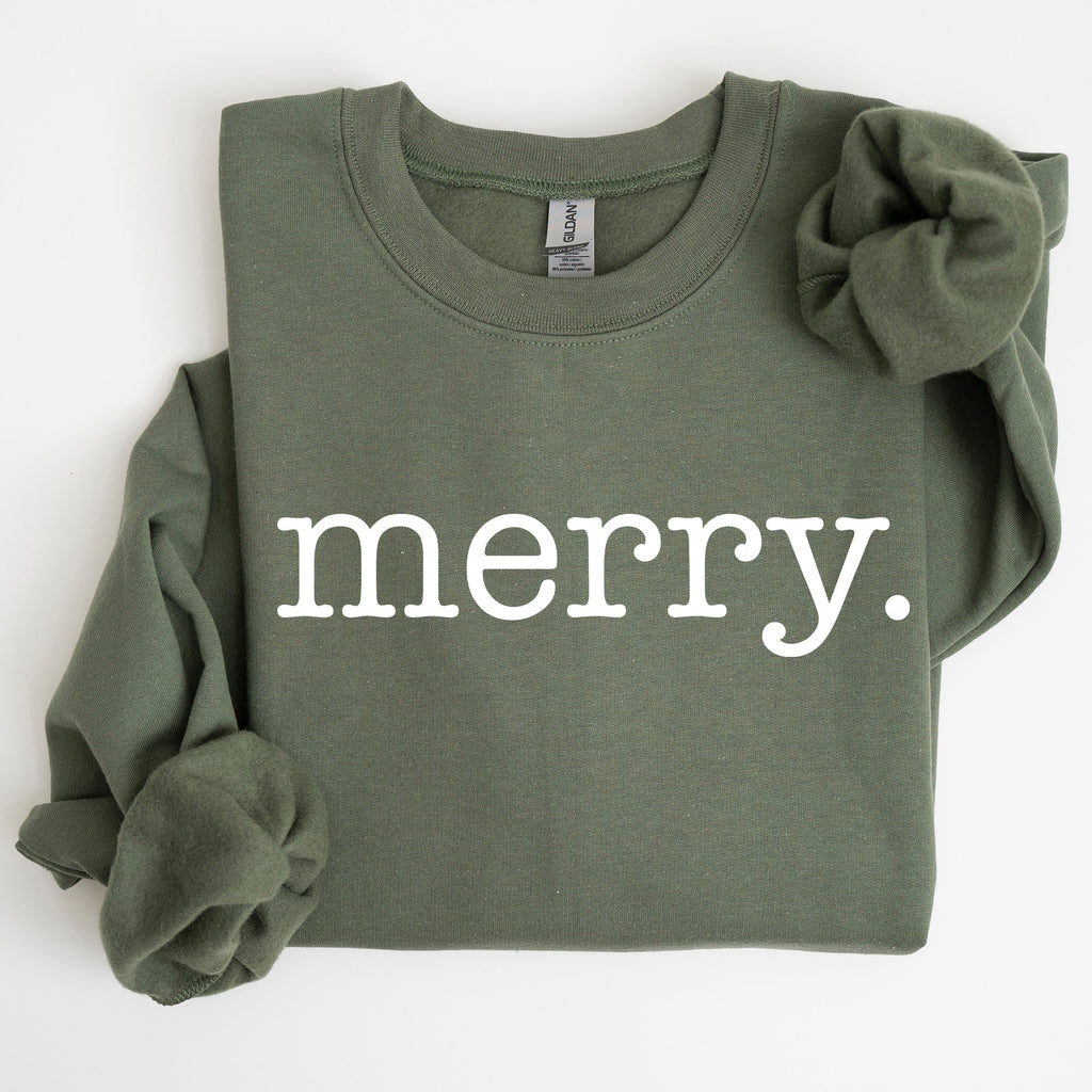 Merry Classic Minimalist Christmas Winter Snow Santa Xmas Seasonal Edition Sweatshirt