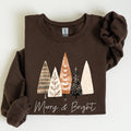 Merry and Bright Christmas Trees Hygge Winter Santa Snow Xmas Festive Holiday Cheer Sweatshirt