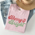 Merry And Bright Red And Green Christmas Winter Xmas Theme With Classic Holiday Charm Comfort Colors Tee