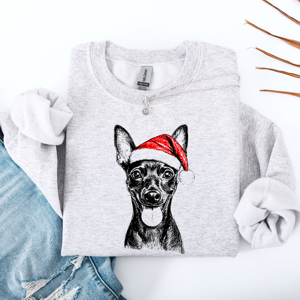 Miniature Pinscher Min Pin Dog Lover Portrait Print Artwork Cozy Everyday Wardrobe Sweatshirt