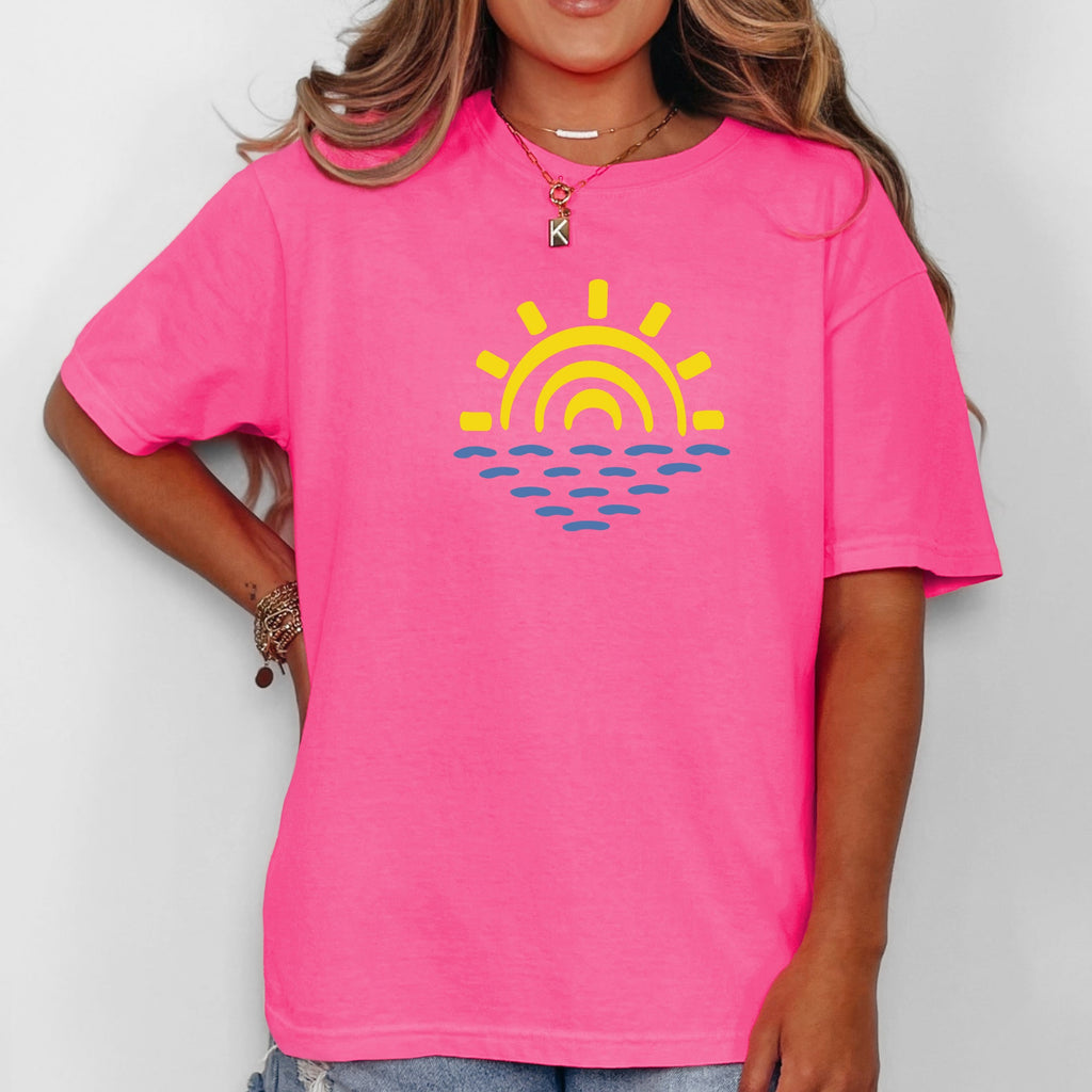 Minimalist Sunset Summer Beach Vibes Edition Premium Soft Cotton Comfort Colors Tee