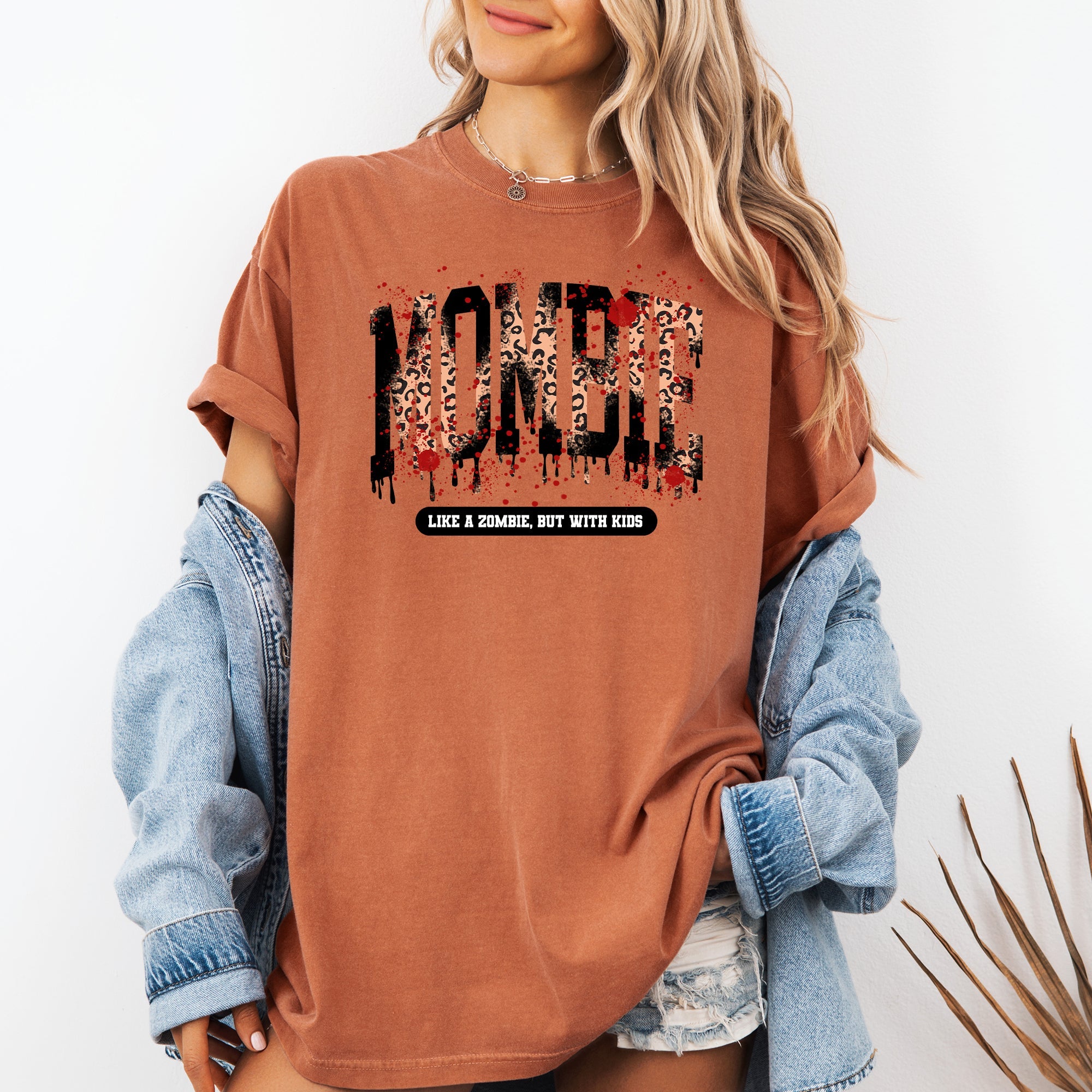 Mombie Like A Zombie But With Kids Halloween Witch Spooky Mom Life Comfort Colors Tee