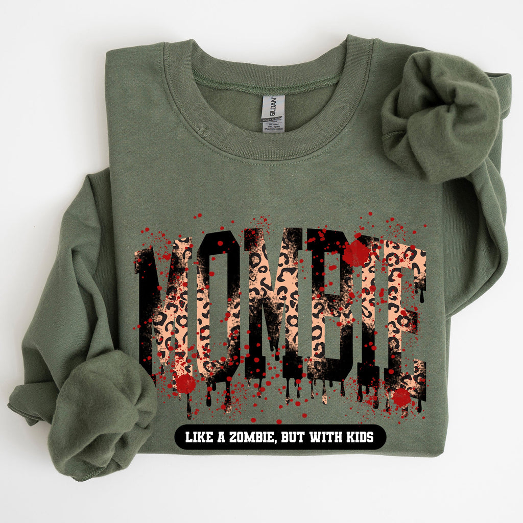 Mombie Like A Zombie But With Kids Halloween Spooky Mom Life Witch Graphic Sweatshirt