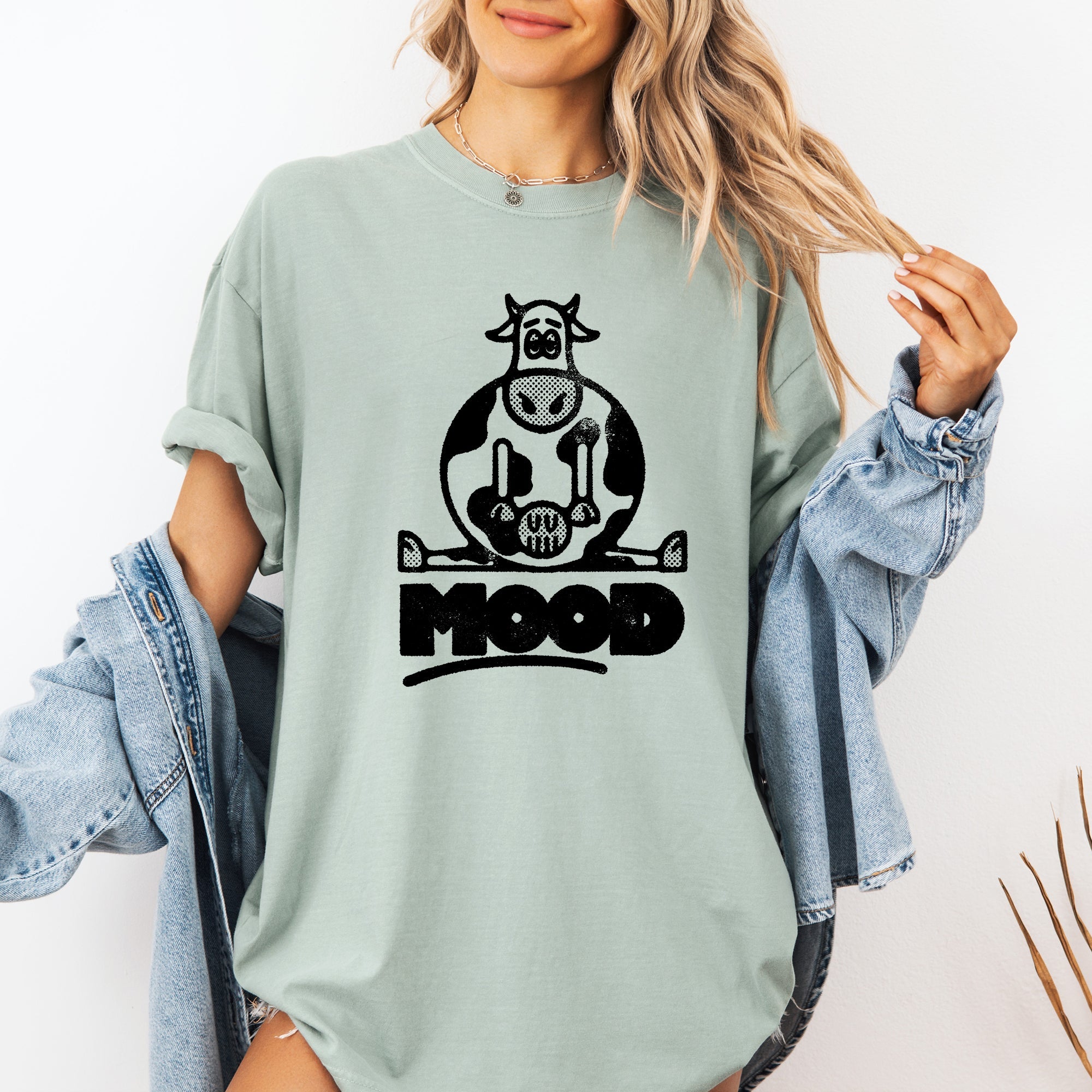 Moo'd Cow Moody Positive Mental Health Quote Encouraging Self Love And Kindness Comfort Colors Tee