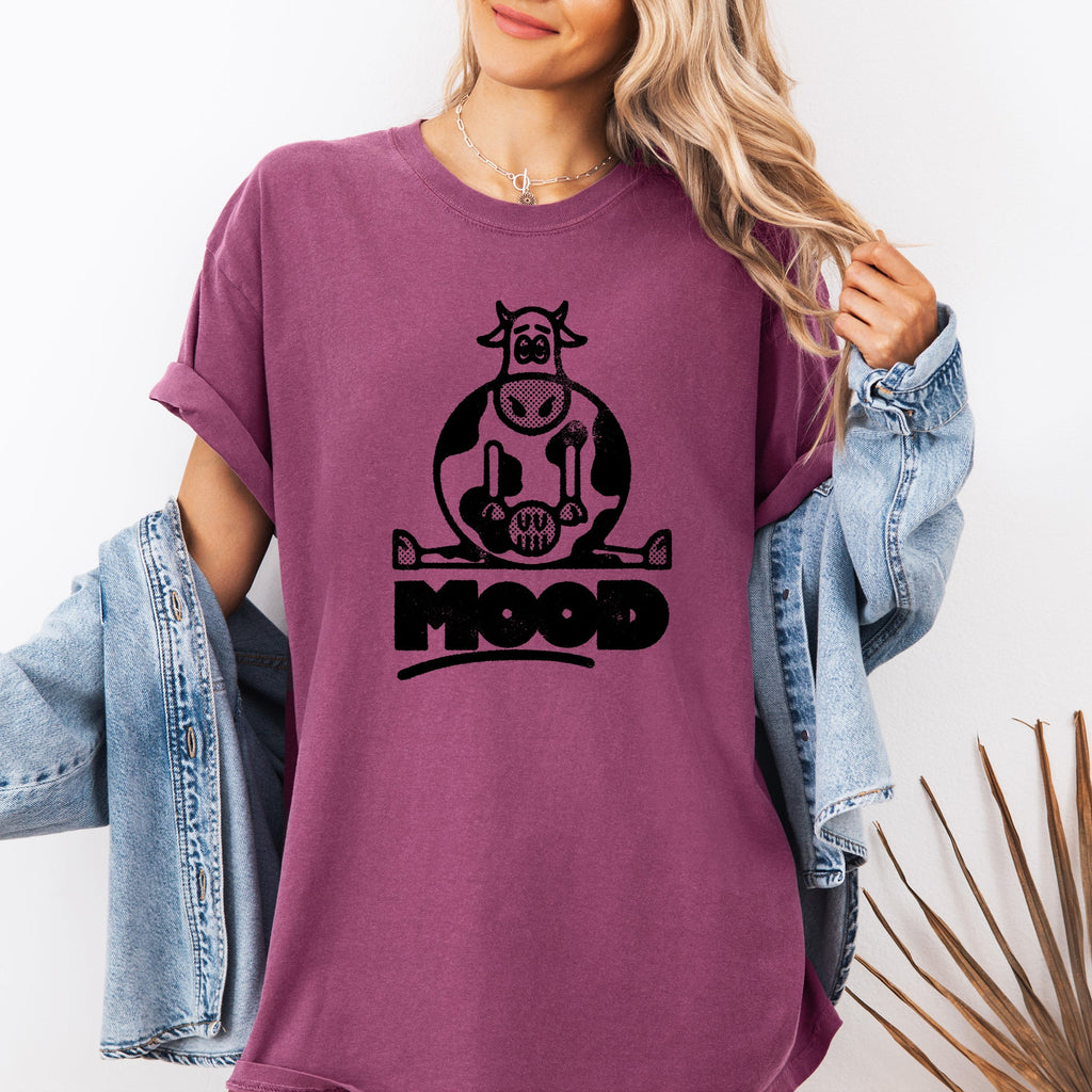Moo'd Cow Moody Positive Mental Health Quote Encouraging Self Love And Kindness Comfort Colors Tee