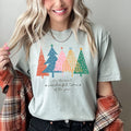 Most Wonderful Time Retro Christmas Trees Colorful Holiday Design Comfort Colors Tee