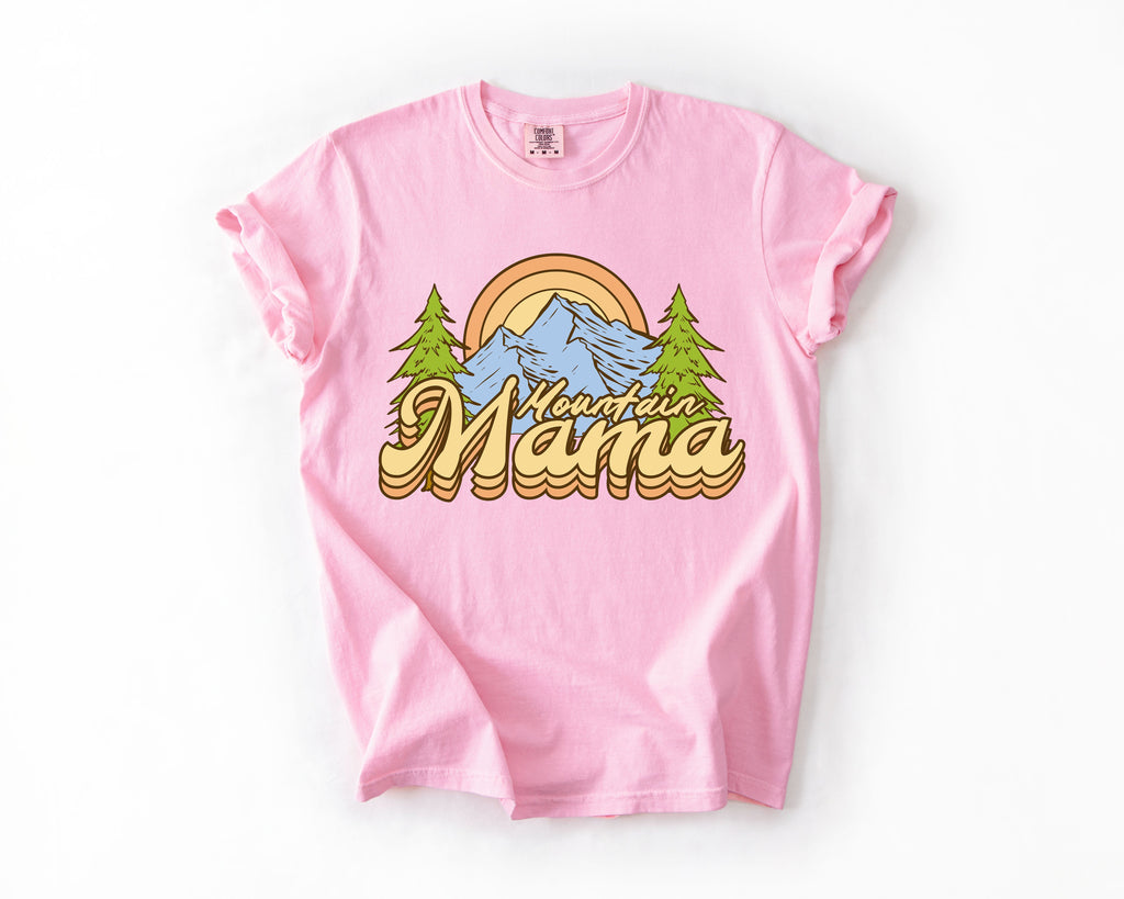 Mountain Mama Adventure Boat Lake Life Camping Outdoor Nature Travel Comfort Colors Tee