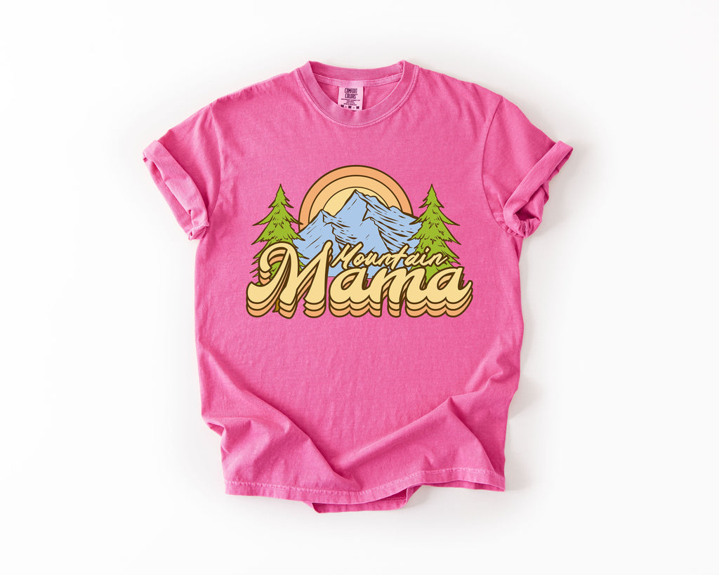 Mountain Mama Adventure Boat Lake Life Camping Outdoor Nature Travel Comfort Colors Tee