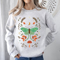 Mystical Moth and Moon, Enchanted Floral Night Sky Celestial Garden Dreamscape Sweatshirt