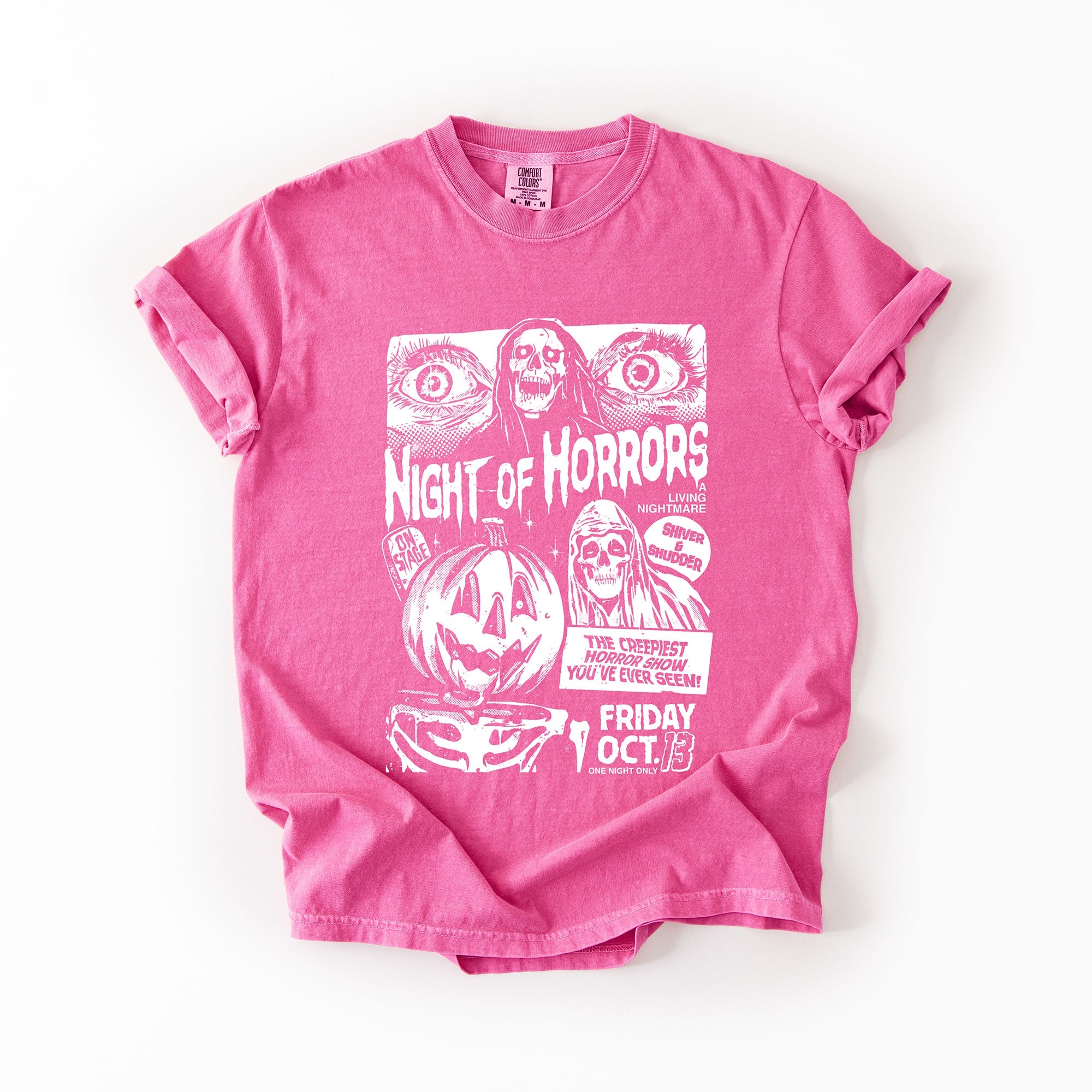 Night Of Horrors Halloween Spooky Scary Witch Midnight Monster Mash Edition Comfort Colors Tee