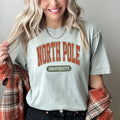North Pole University Collegiate Style Retro Christmas Santa Edition Comfort Colors Tee