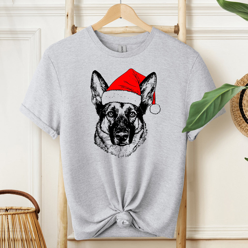 Norwegian Elkhound Santa Claus Christmas Dog Lover Portrait Graphic Comfort Colors Tee