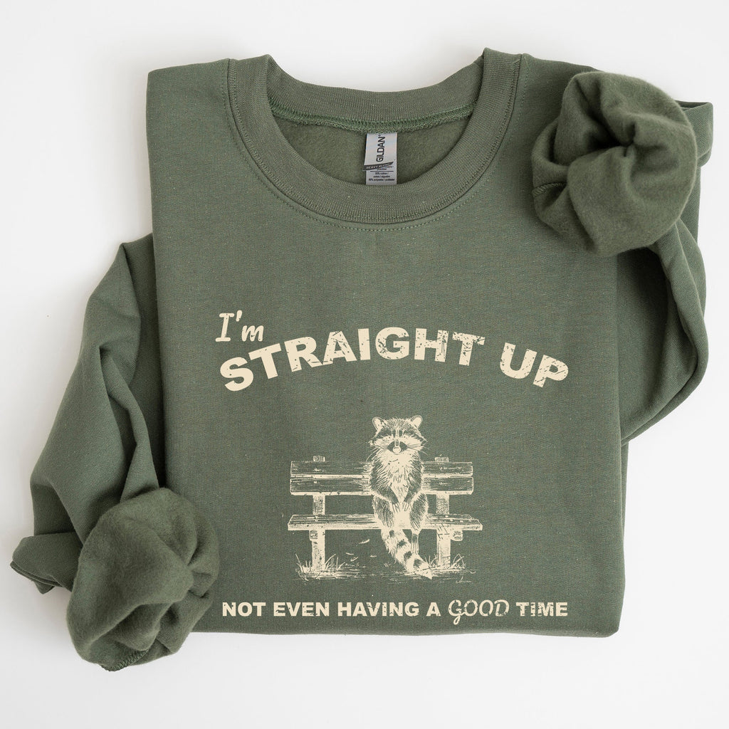 Not Having A Good Time Raccoon Meme Expression Of Internet Humor Edition Sweatshirt