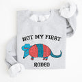 Not My First Rodeo Cowboy Armadillo Western Themed Rustic Graphic Illustration Sweatshirt
