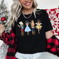 Nutcracker Ballet Christmas Ballerina Dance Silhouette Holiday Stage Scene Graphic Tee