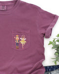 Nutcracker Ballet Ballerina Pocket Christmas Winter Snow Santa Xmas Comfort Colors Tee