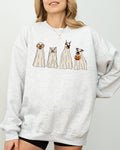 Spooky Ghost Dogs Bathroom Witch Halloween Meme Costume Graphic Illustration Artwork Style Sweatshirt