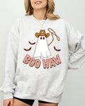 Boo Haw Cowboy Ghost Meme Halloween Spooky Witch Costume Deluxe Edition Premium Soft Cozy Sweatshirt