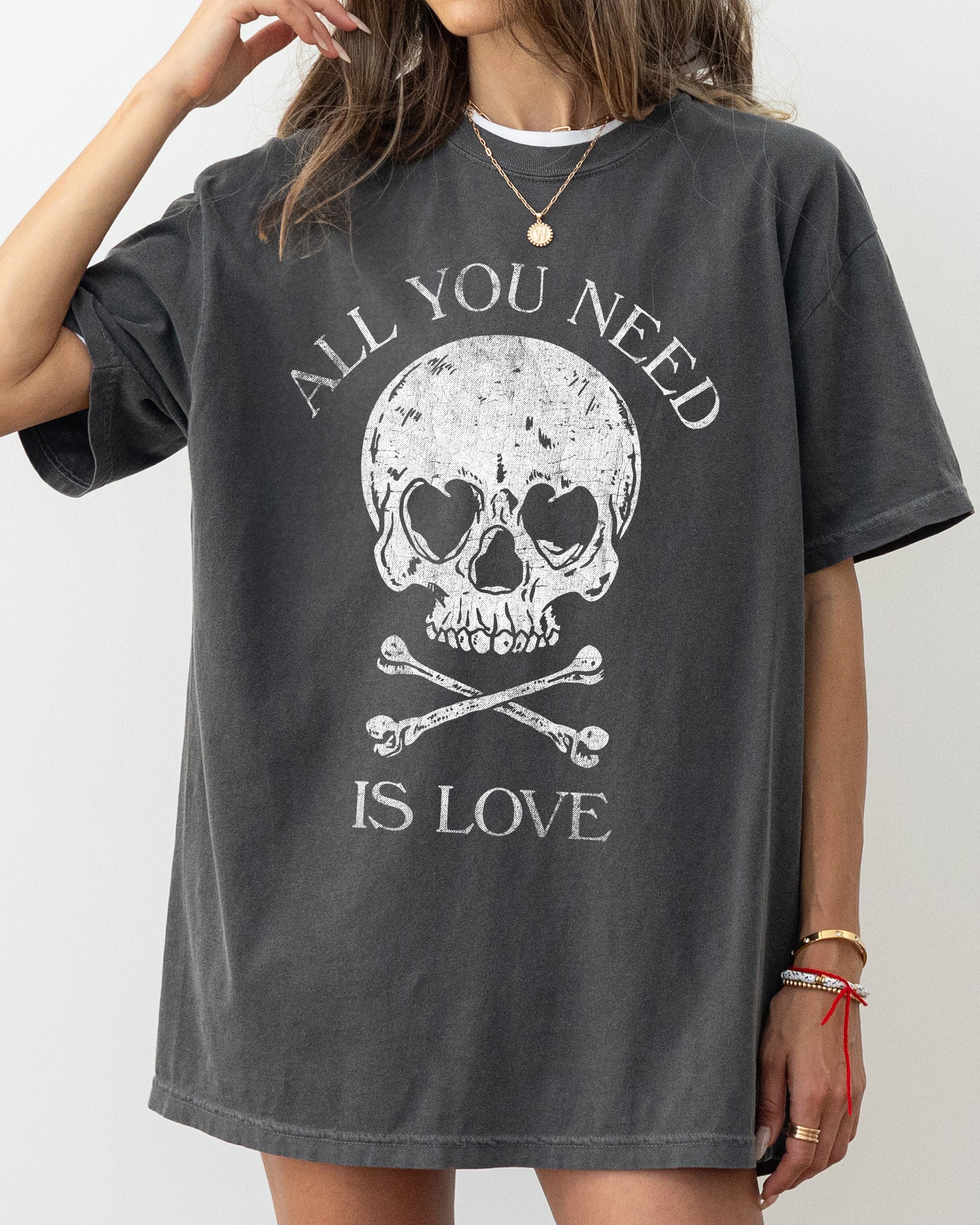 All You Need Is Love Skull Witch Meme Halloween Spooky Costume Comfort Colors Tee