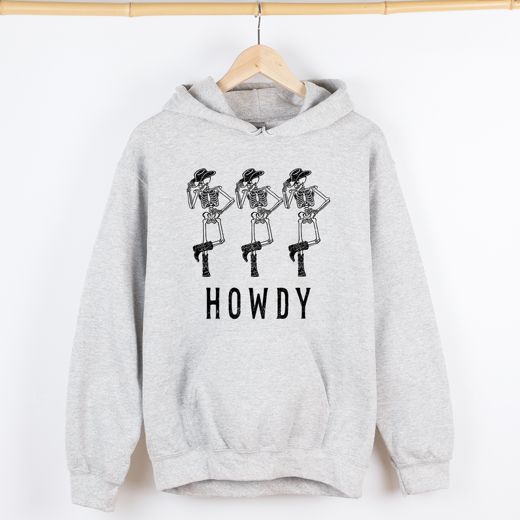 Howdy Skeleton Cowboy Ghost Witch Aesthetic Meme Halloween Spooky Graphic Hoodie