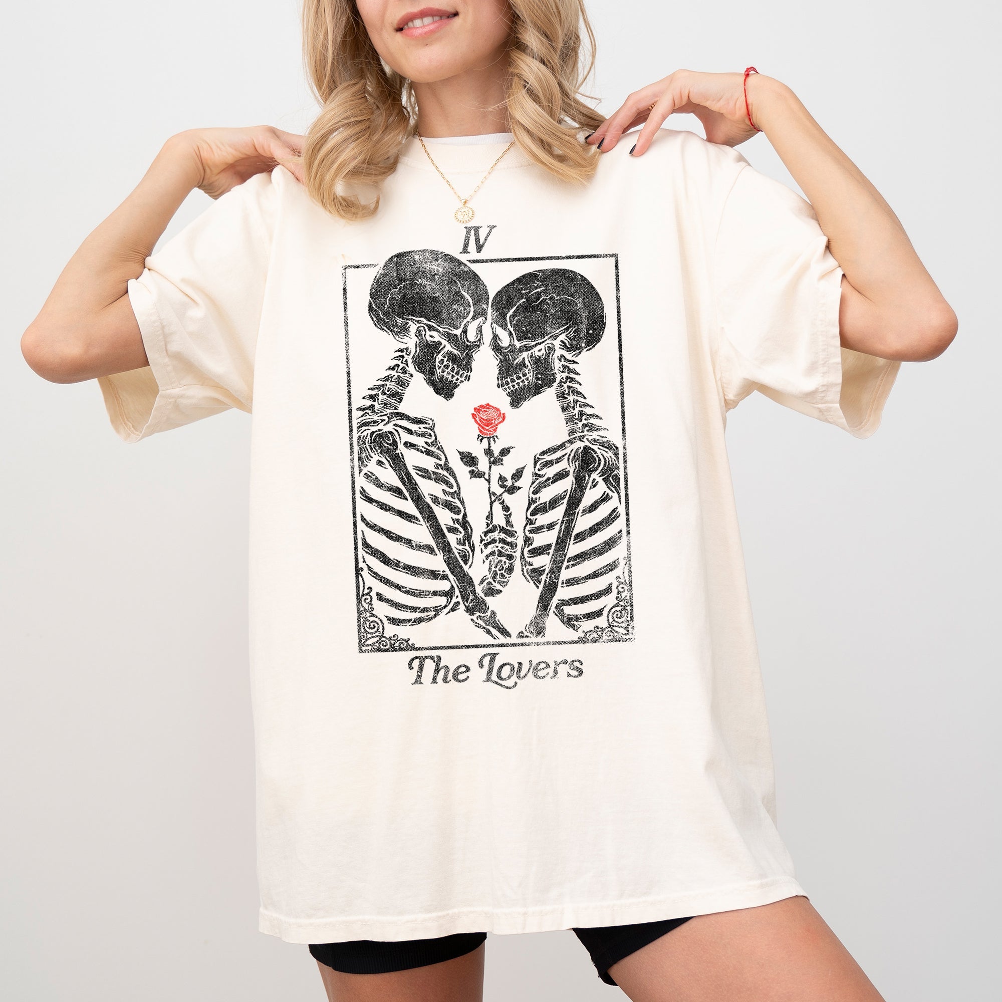 The Lovers Skeleton Ghost Witch Aesthetic Meme Halloween Spooky Costume Comfort Colors Tee
