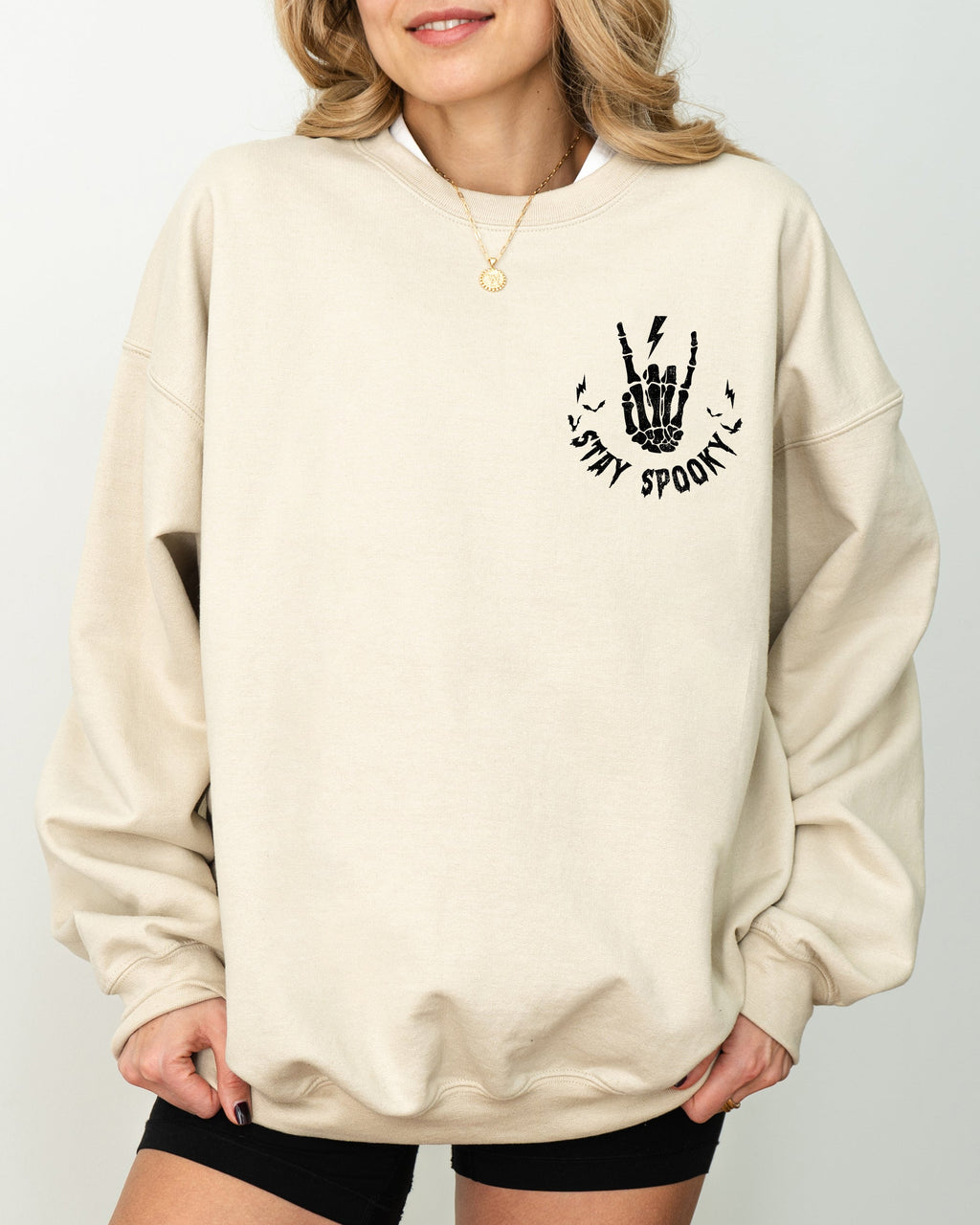 Stay Spooky Pocket Skeleton Ghost Witch Meme Halloween Spooky Costume Sweatshirt