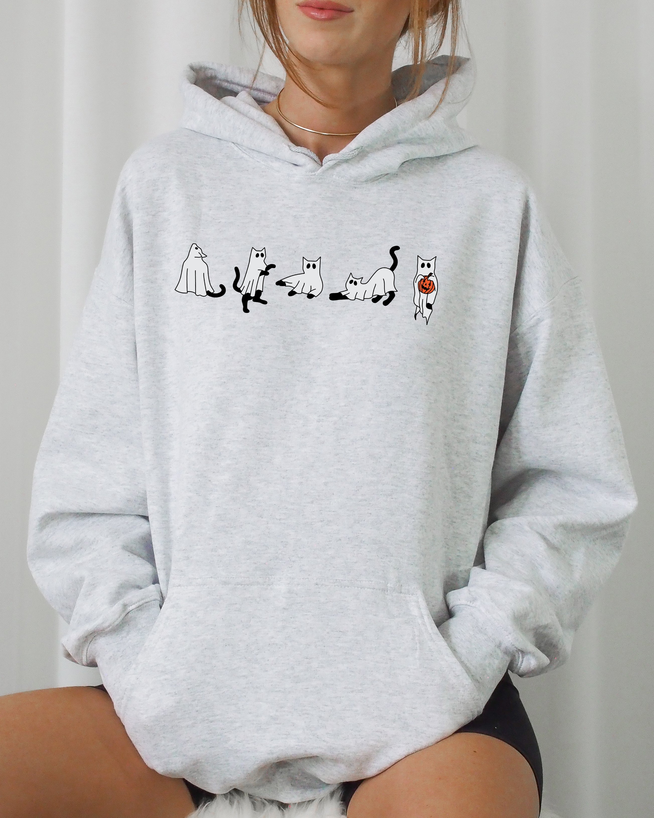 Cat Ghosts Skeleton Witch Halloween Spooky Meme Costume Collection Iconic Limited Edition Hoodie