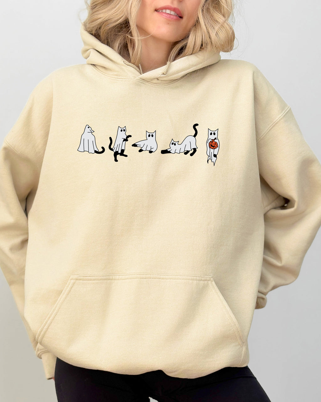 Cat Ghosts Skeleton Witch Halloween Spooky Meme Costume Collection Iconic Limited Edition Hoodie